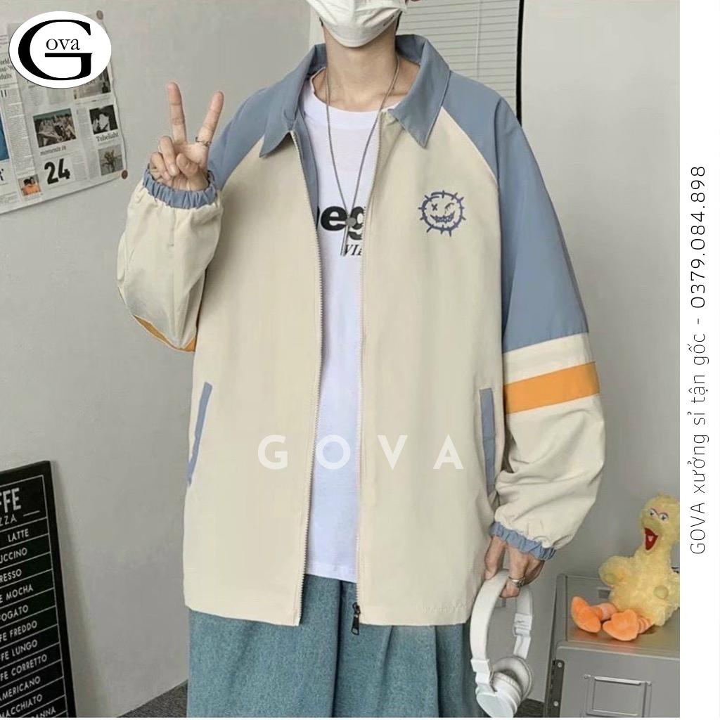 Áo Khoác Dù VIRUT CƯỜI 2 Lớp Form Rộng Nam Nữ Unisex, Áo Gió Bomber Bóng Chày Chống Nắng Ulzzang GOVA