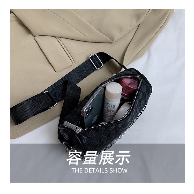 Túi Đeo JASMIN NOIR Chéo Vai Họa Tiết Kẻ Sọc Có Dây Xích Đeo Dành Cho Bạn Nữ