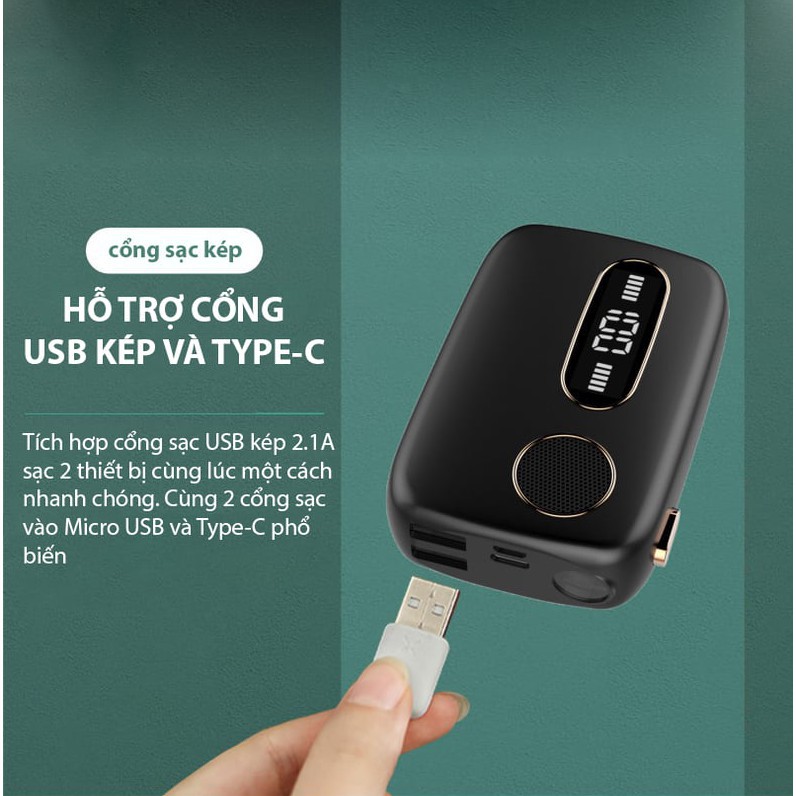 Tai nghe Bluetooth TWS G09 - Tích hợp PIN Sạc dự phòng 6000mah - Màn hình đèn LED - Tích hợp đèn pin