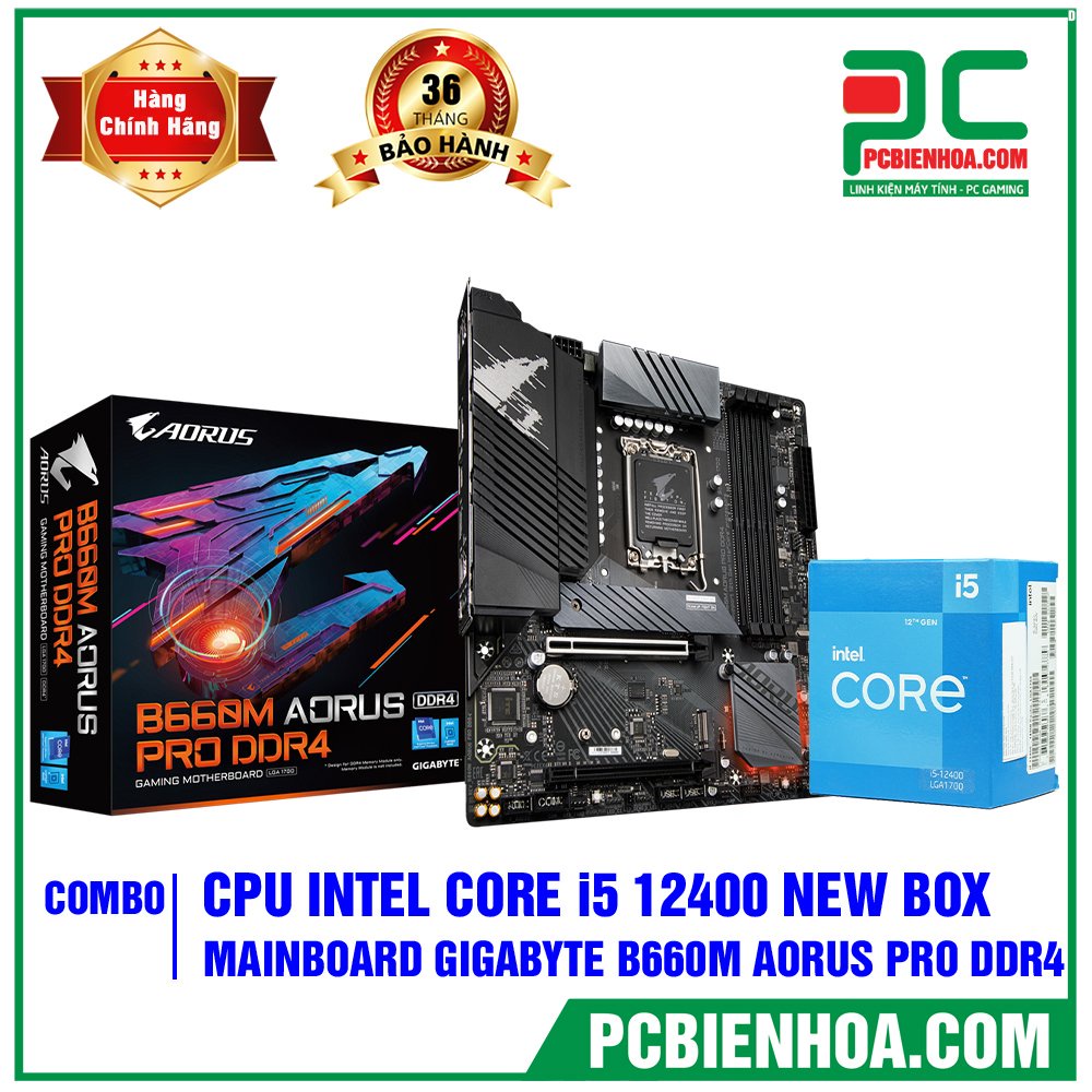 Combo Intel Gen 12 I5 12400 BOX + B660M 36T