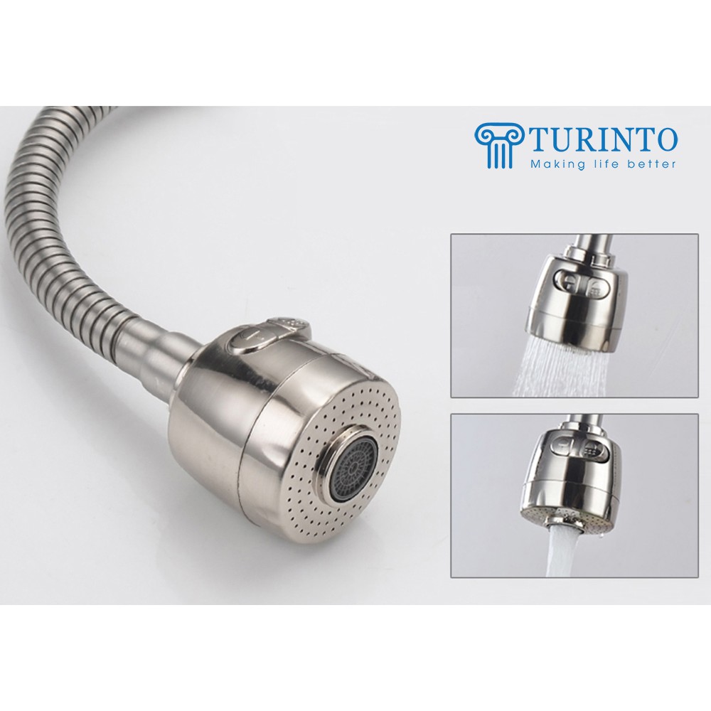 Vòi rửa bát nóng lạnh cắm chậu cần mềm SUS 304 BVN 807 ( Tặng kèm 1 đôi dây cấp inox 304 )