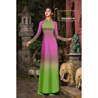 Vải áo dài in 3D màu ombre