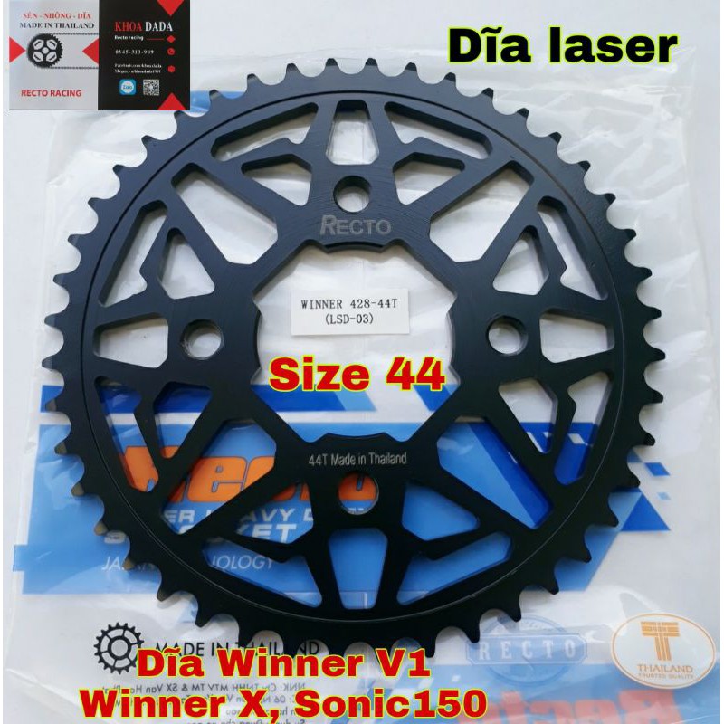 Dĩa Winner/Winner X/Sonic 150 Recto, size 44, công nghệ Laser. 03