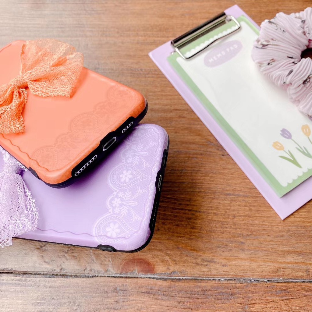 ốp điện thoại Họa Tiết Ren Đính Nơ Dễ Thương Cho Iphone 7 8plus X Xr Xsmax 11 Pro Promax | BigBuy360 - bigbuy360.vn