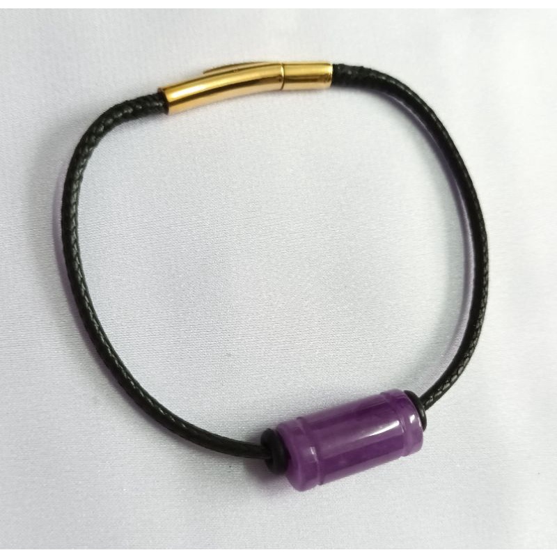 Vòng tay lu thống đầu xuôi đuôi lọt đá T.A tím khóa bấm cao cấp