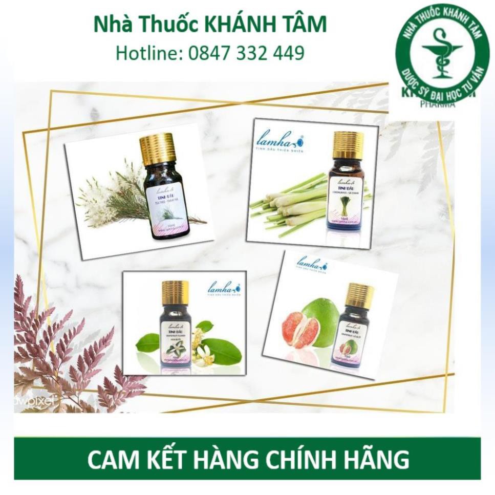 Tinh dầu nguyên chất Lam Hà 10ml (Tinh dầu sả - Hoa bưởi - Vỏ bưởi - Trà tràm: Hàng có sẵn)! ! !