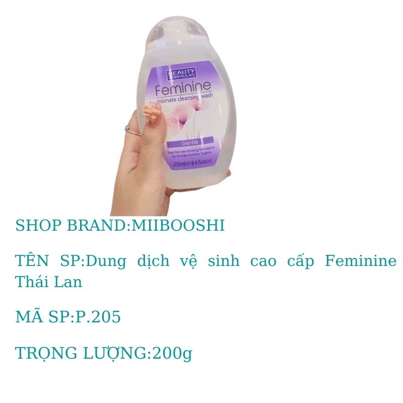 Dung dịch vệ sinh phụ nữ nữ cao cấp Feminine xuất xứ Thái Lan MIIBOOSHI P.205