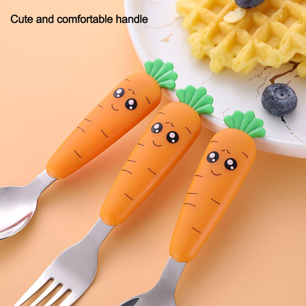 LANSEL Set 2 Món Muỗng Nĩa Bằng Thép Không Gỉ Cho Bé Tập Ăn