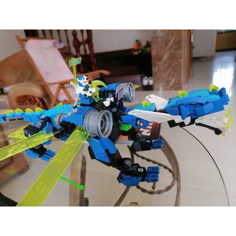 Ảnh thật ✨ Lắp ráp Ninjago Lari 11488 / MG153 Đại chiến Rồng Xanh Jay 546pcs✨