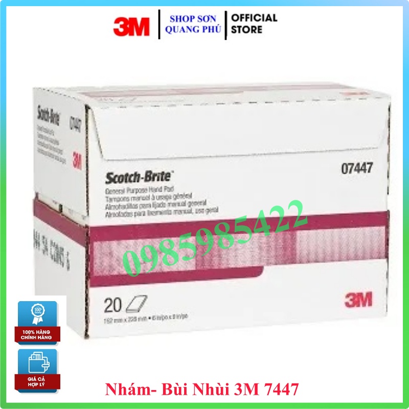 Nhám 3M Bùi Nhùi Scotch Brite 7447 Miếng Chùi Rửa nhám xả khô sơn lót và tàn sơn lót SONQUANGPHU8856