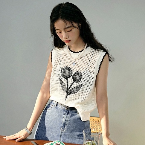 Áo Dệt Kim Sát Nách Thời Trang Trẻ Trung Cá Tính