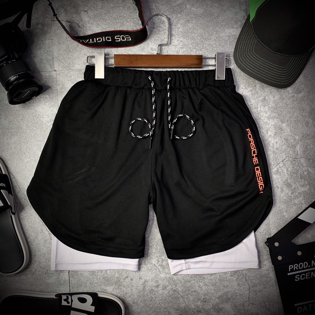 Quần gym 2 lớp - chạy bô, gymer, thể thao - có túi đựng điện thoại | BigBuy360 - bigbuy360.vn