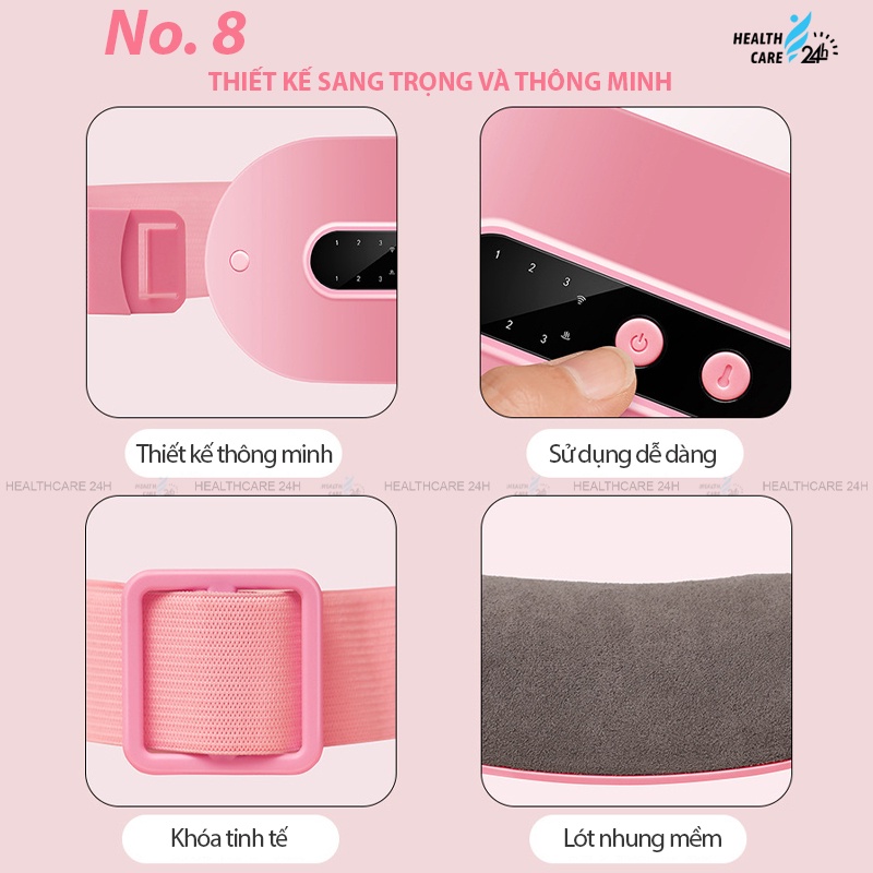 Đai chườm nóng kết hợp massage giảm đau bụng kinh cho bạn gái, máy mát xa nhiều chế độ hỗ trợ giảm mỡ bụng M39