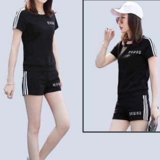 Đồ bộ nữ 💖FREESHIP💖 Set đồ bộ thun, quần đùi áo cộc thiết kế kẻ sọc dọc vai áo, tay áo và quần cho nữ