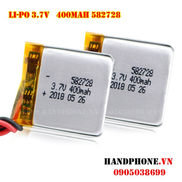 Pin Li-Po 3.7V 582728 400mAh (Lithium Polyme) cho Smartwatch