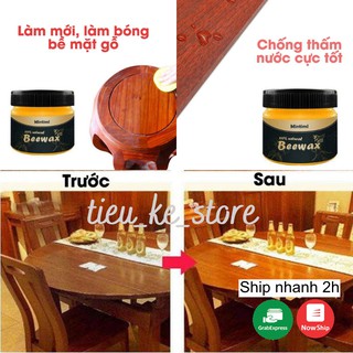 Sáp ong đánh bóng đồ gỗ, loại bỏ bụi bẩn lâu năm, làm cho mặt gỗ láng min, sáng bóng, nổi vân, không gây bết rít