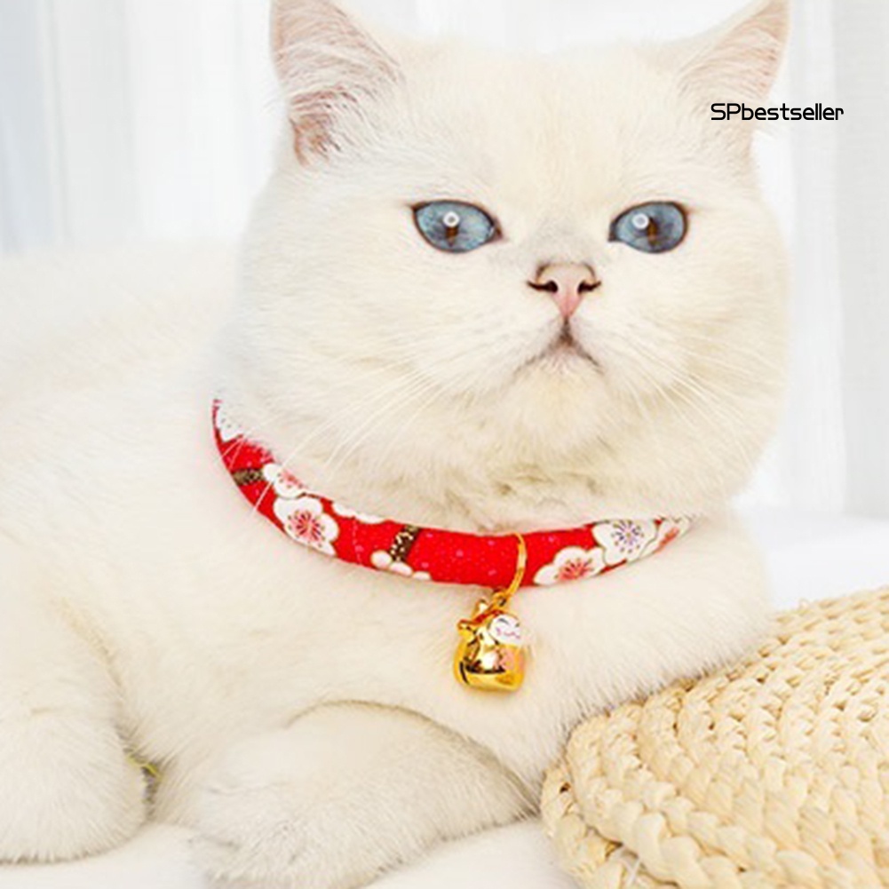 Vòng Cổ Mềm Mại Có Chuông In Họa Tiết Hoa Cho Thú Cưng