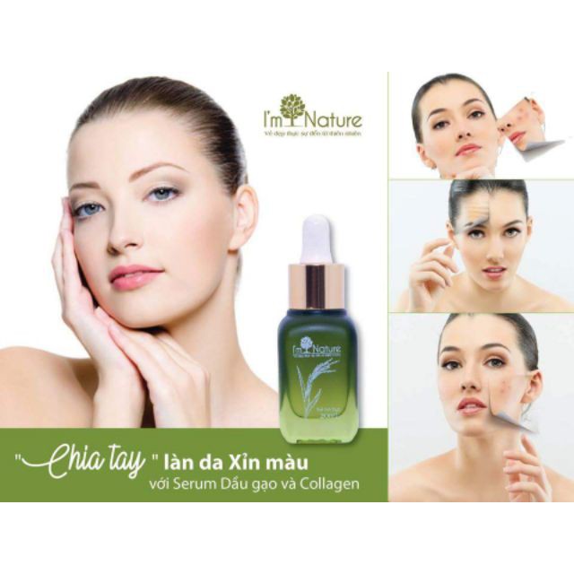 (+Quà) Serum Dầu Gạo & Collagen I'M NATURE – Làm Sáng Và Tái Tạo Da 20ml