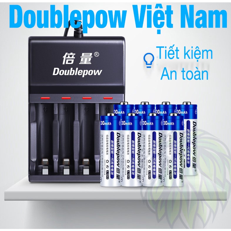 Sạc Pin AA AAA Doublepow UK83 Tự Ngắt Cho Micro, Loa, Chuột Vi Tính, Đồ Chơi, Đồng Hồ, Máy Ảnh, Đèn Flash, Đo Huyết áp