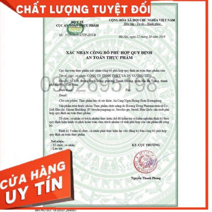 An Cung Ngưu Hoàng Hoàn Kwangdong Hộp Đỏ 10 Viên, Nội Địa Hàn Quốc, T.huốc Phòng Chống Đột Quỵ Hàn Quốc