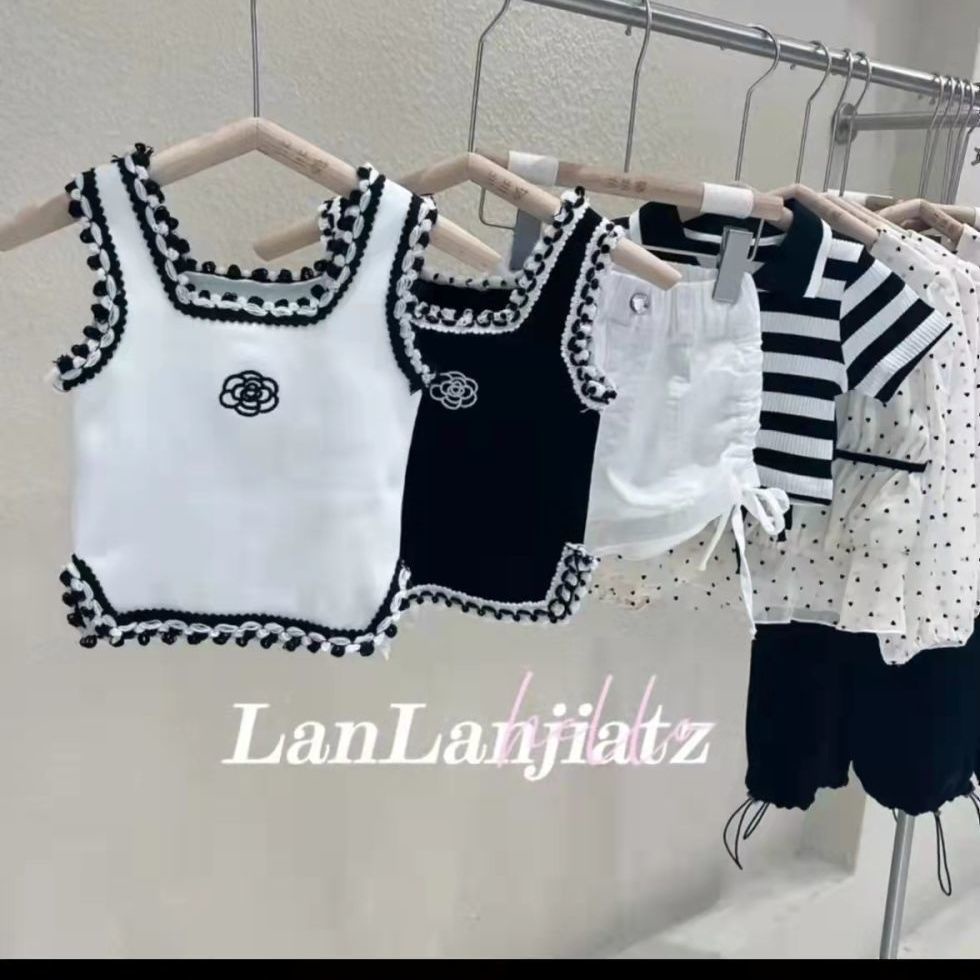 2023 Sẵn Sàng Cổ Áo Không Tay Mùa Hè Hàn Quốc Áo Hai Dây Nữ Mới