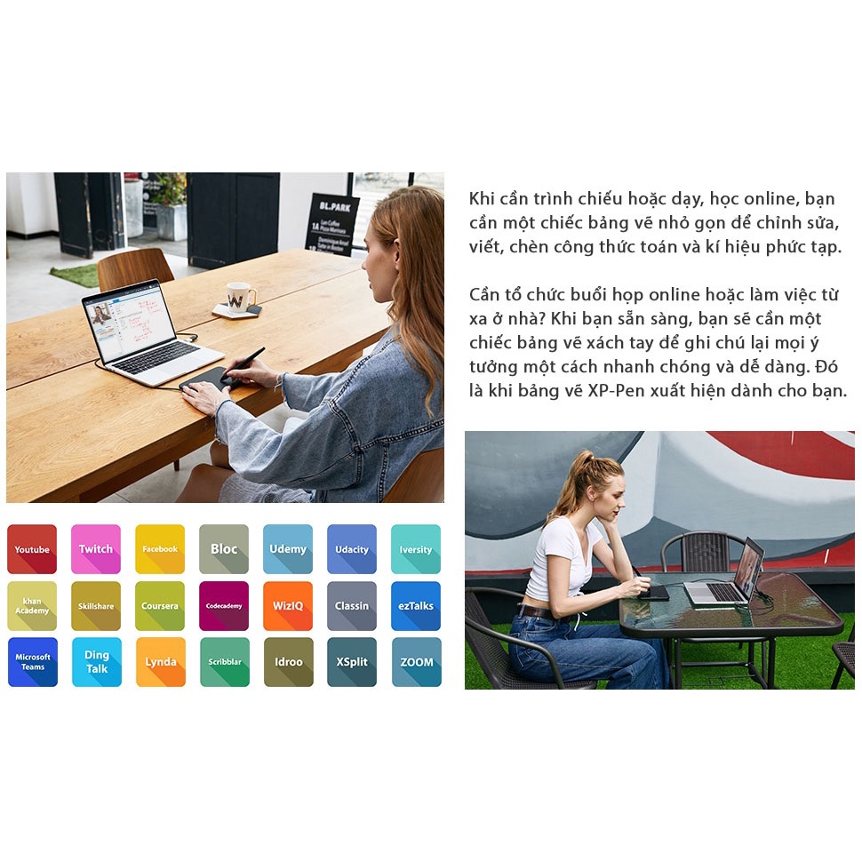Bảng vẽ máy tính XP-Pen Deco Mini 4 hỗ trợ kết nối với điện thoại Andoird kèm bút vẽ không cần pin - Bảng vẽ Deco Mini4