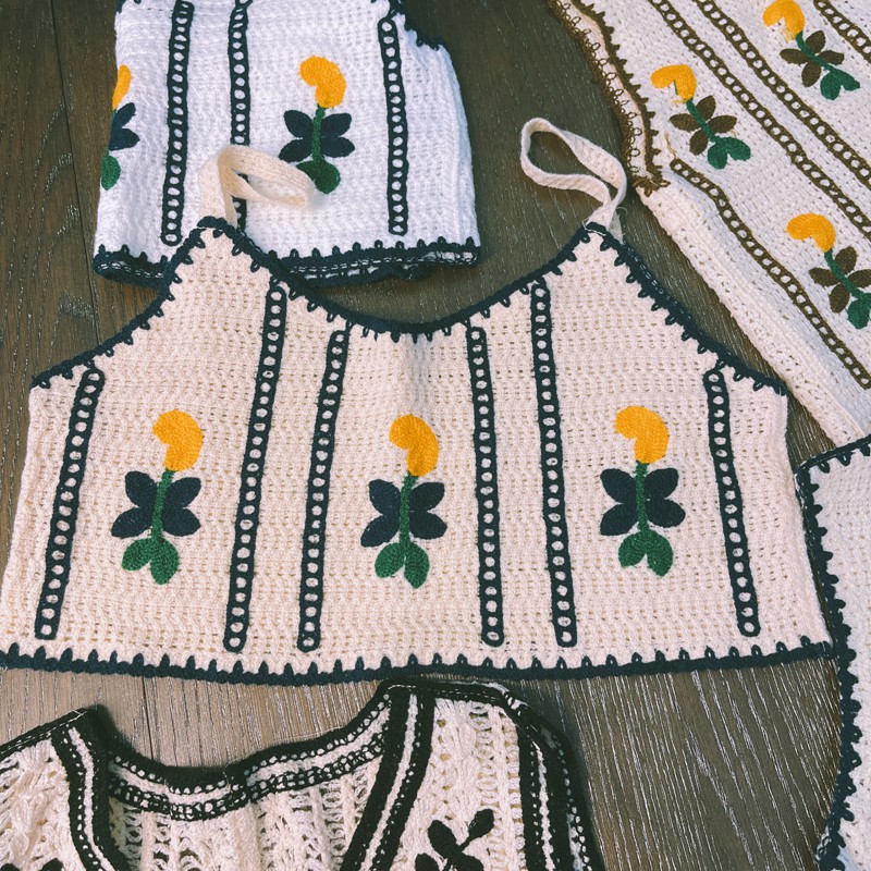 |AL13| Áo len ghile/ áo dây len họa tiết thổ cẩm phong cách vintage