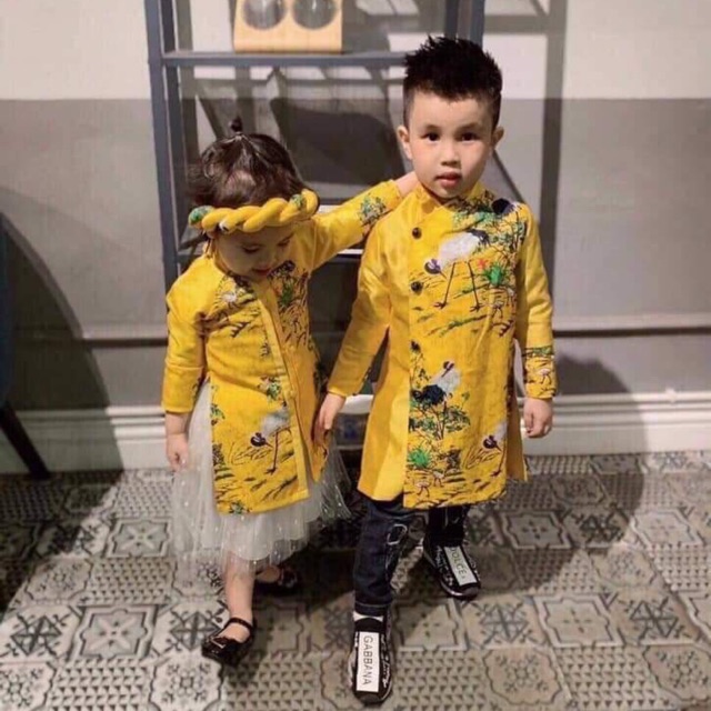 ÁO DÀI CÁCH TÂN BÉ TRAI BÉ GÁI