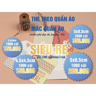 Thẻ treo quần áo, thẻ tag - Thiết kế theo yêu cầu