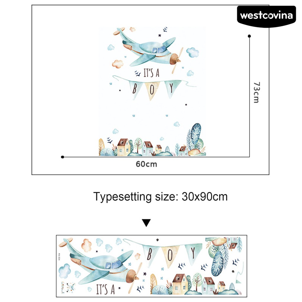 Sticker Dán Tường Hình Máy Bay Cổ Tích