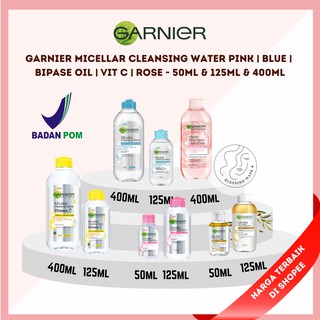 Image of [BPOM] Garnier Micellar Cleansing Water Pink | Blue | Bipase Oil | Vit C | Rose - 50ml & 125mL