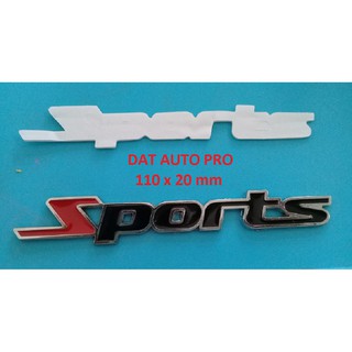 Tem Nổi 3D Kim Loại chữ SPORT nhỏ