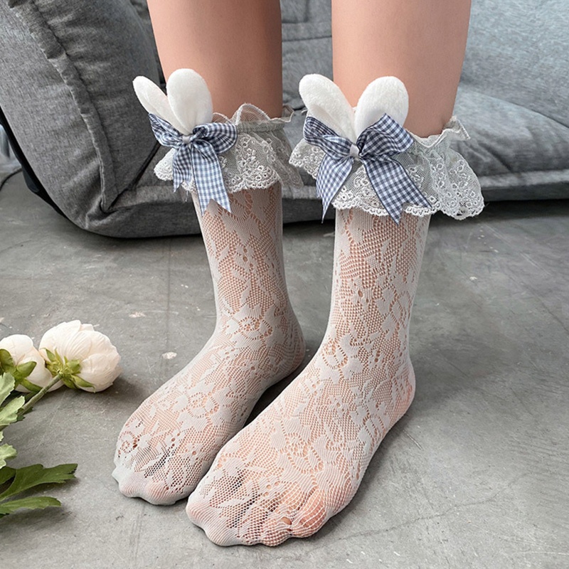 Youyo Vớ Lưới Phối Ren Đính Nơ Phong Cách Lolita Nhật Bản Dễ Thương Cho Nữ