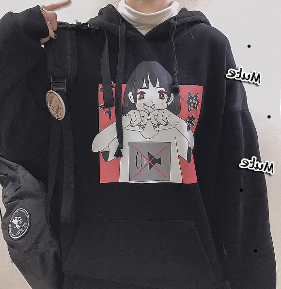 Áo Hoodie nhung tay dài in họa tiết hoạt hình Anime Nhật Bản | BigBuy360 - bigbuy360.vn