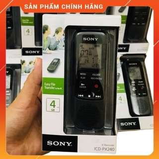 Máy ghi âm siêu nhỏ mini Sony ICD PX240 cao cấp, Bộ nhớ trong 4GB, Tự động ghi âm giọng nói - BẢO HÀNH 12 THÁNG