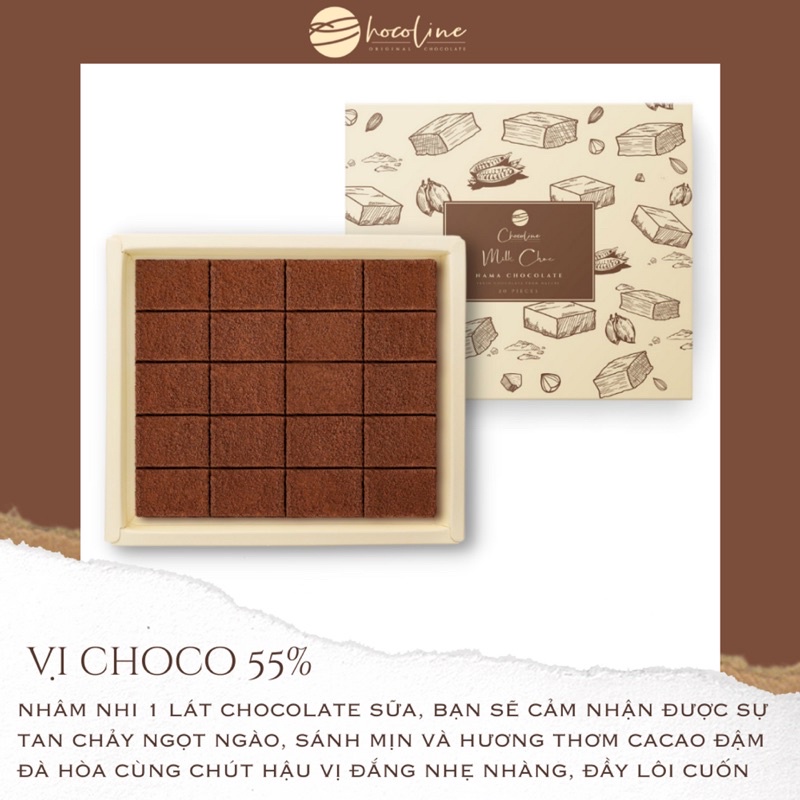 [CHỈ GIAO HCM] SOCOLA TƯƠI VỊ SỮA NAMA MILK CHOCOLATE - CHOCOLINE