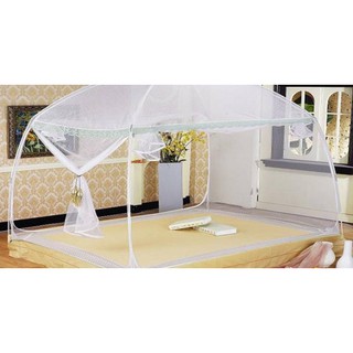 Màn Chụp Tự Bung Cao Cấp Mộc Miên - Đỉnh Rộng 3 Cửa ( video , hình thật )