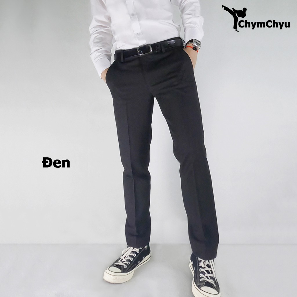 Quần Âu Nam ChymChyu - Vải Poly Cotton Cao Cấp Dáng Vừa (Màu Đen, Trắng, Nâu, Ghi, Bạc, Xanh) | BigBuy360 - bigbuy360.vn