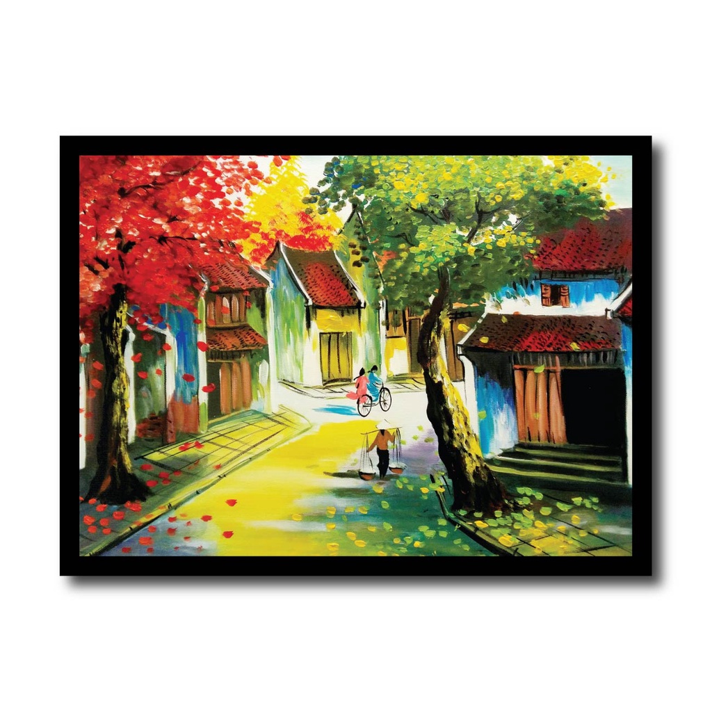 Tranh thư pháp treo tường, nhà thờ đức bà, chợ bến thành, phong cảnh quê hương Việt Nam, quà tặng lưu niệm