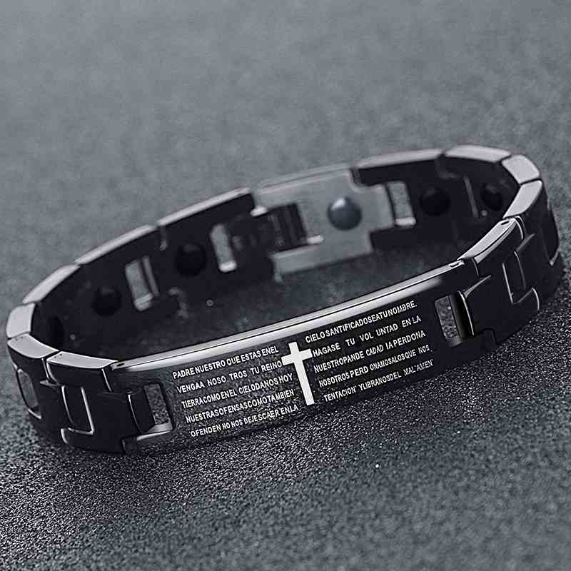 Vòng Tay Bằng Thép Titan Hình Thánh Giá Cho Nam h0729