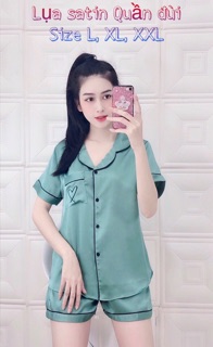 Bộ lụa satin đùi size to 2XL -75kg