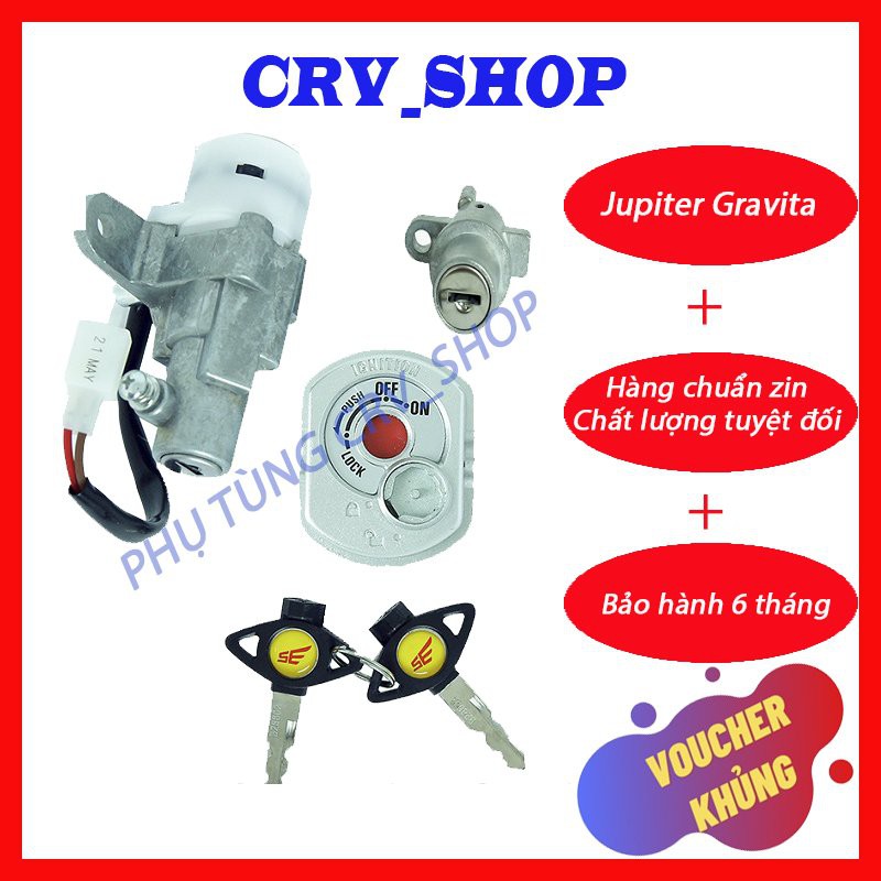 Khóa Xe Máy ❤️𝑭𝑹𝑬𝑬𝑺𝑯𝑰𝑷❤️ Ổ Khóa Xe Jupiter Gravita 2 Cạnh Khóa Chất Lượng Cao Bảo Hành 6 Tháng