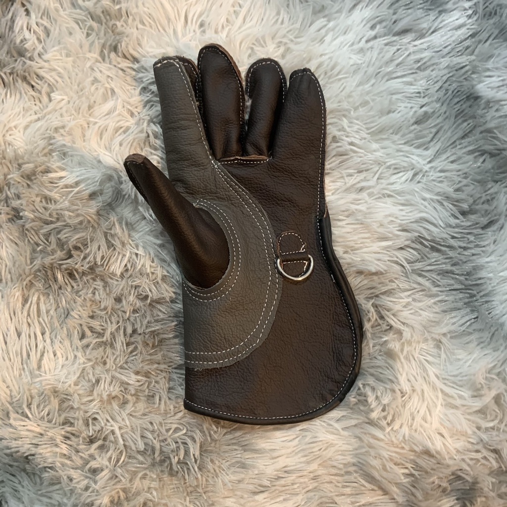 Phụ kiện chim săn - Găng tay chim săn mồi 5 ngón 2 lớp da bò thật chuyên dùng huấn luyện chim săn