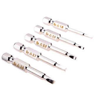 Bộ 5 tô vít đầu tam giác bằng thép nam châm 50mm chân lục giác 6.35mm