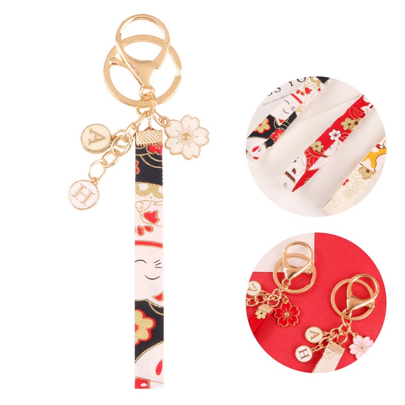 flowersqueen Móc khóa mặt hình hoạt hình phong cách Nhật Bản xinh xắn