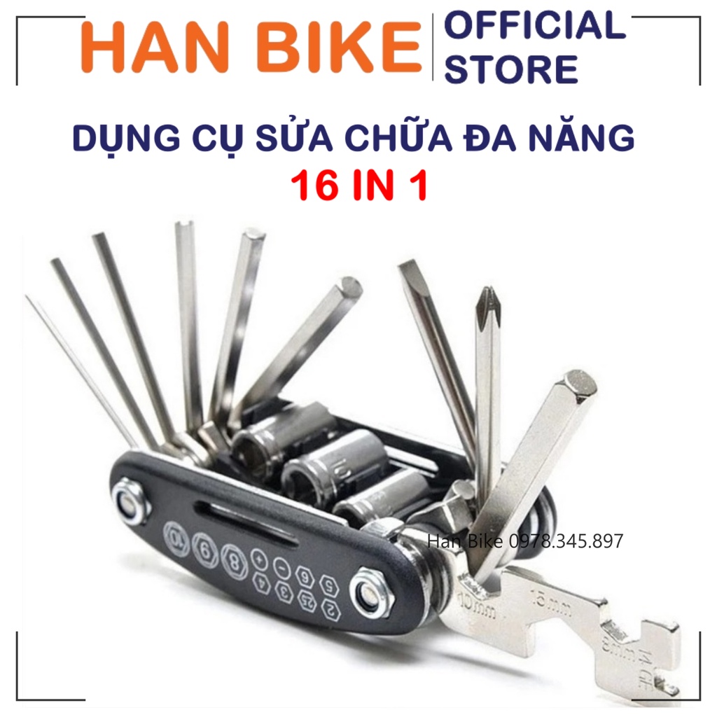 Dụng Cụ Sửa Xe Đạp Đa Năng Gấp Gọn 15 Chi Tiết Loại Cao Cấp