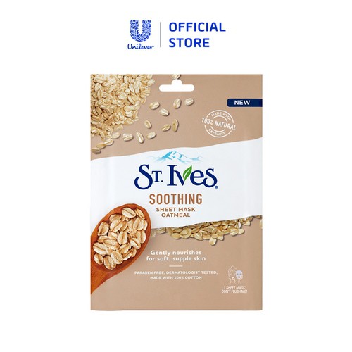 [Mã COSUI03 giảm 8% đơn 150K] Mặt nạ giấy dưỡng da St.Ives chiết xuất Yến Mạch Soothing Oatmeal 23ml