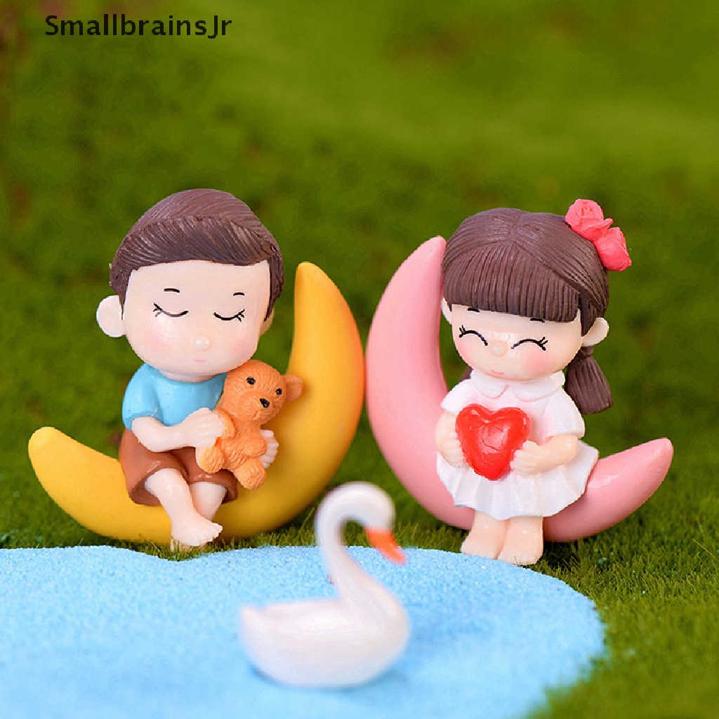 Mô Hình Cặp Đôi Mặt Trăng Bằng Nhựa Resin Dùng Trang Trí Tiểu Cảnh