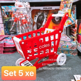 Set 4 hộp xe đẩy siêu thị đồ chơi