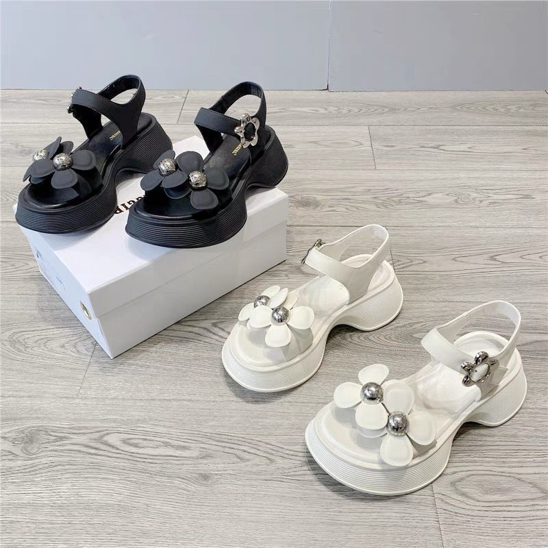 Giày Sandal Da Đế Xuồng Thời Trang Cho Nữ